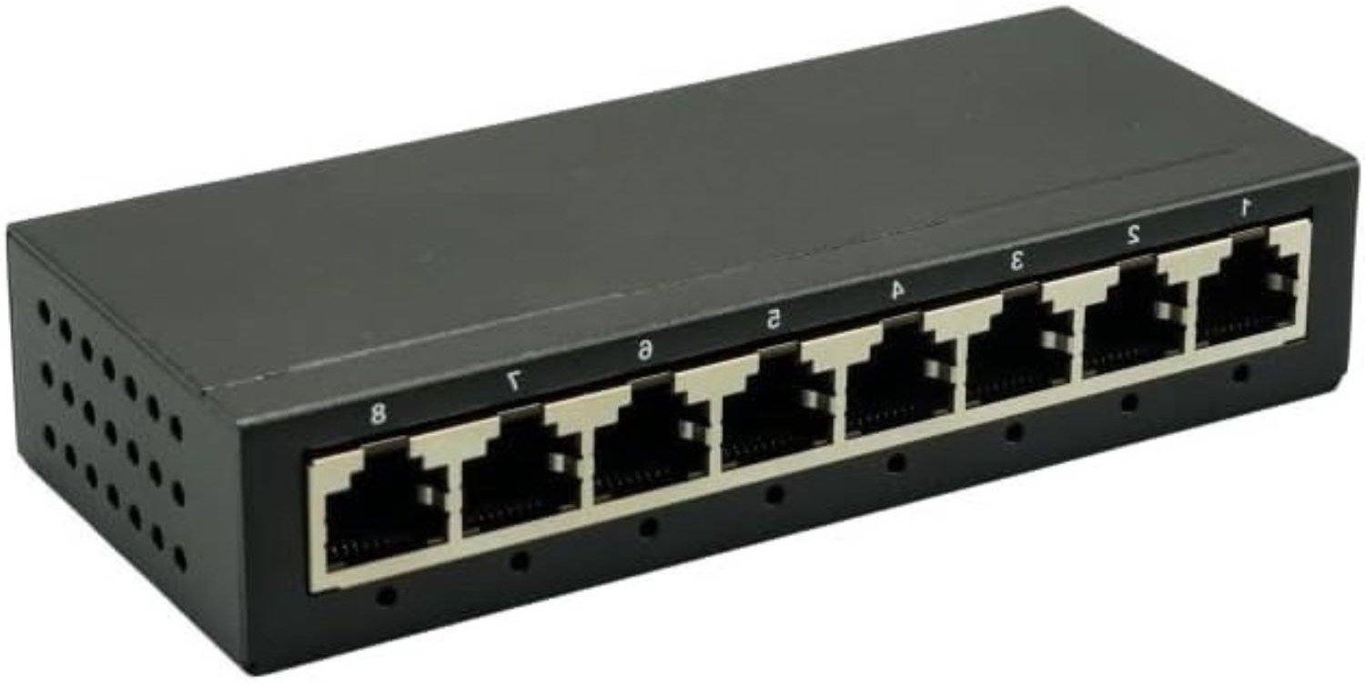 Vantivo® Netwerk Switch - Netwerk Splitter - Unmanaged - 8 Poorten - Zwart