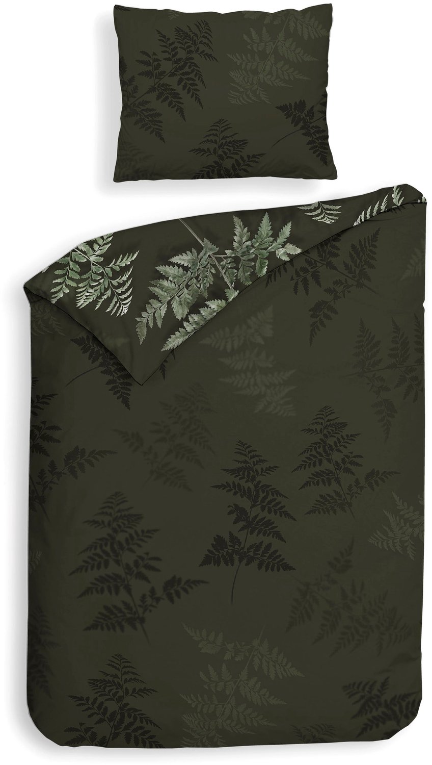 Heckettlane Dekbedovertrek Katoen Satijn Rua - Forest Green - 100% Katoen-Satijn - Dekbedovertrek 260x200/220cm - Lits Jumeaux Extra Breed - Puketi van Merkloos — afbeelding 5