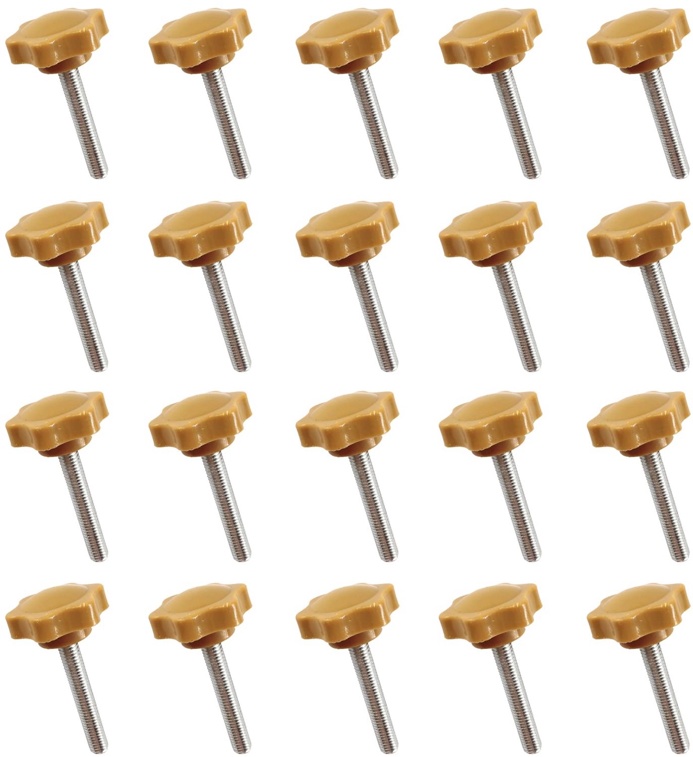 Klemschroeven 20 Stuks - Stervormig M6 x 25 mm - Koolstofstaal - Corrosiebestendig - Eenvoudig te Installeren - Geschikt voor Meubels en Apparatuur - Handknop