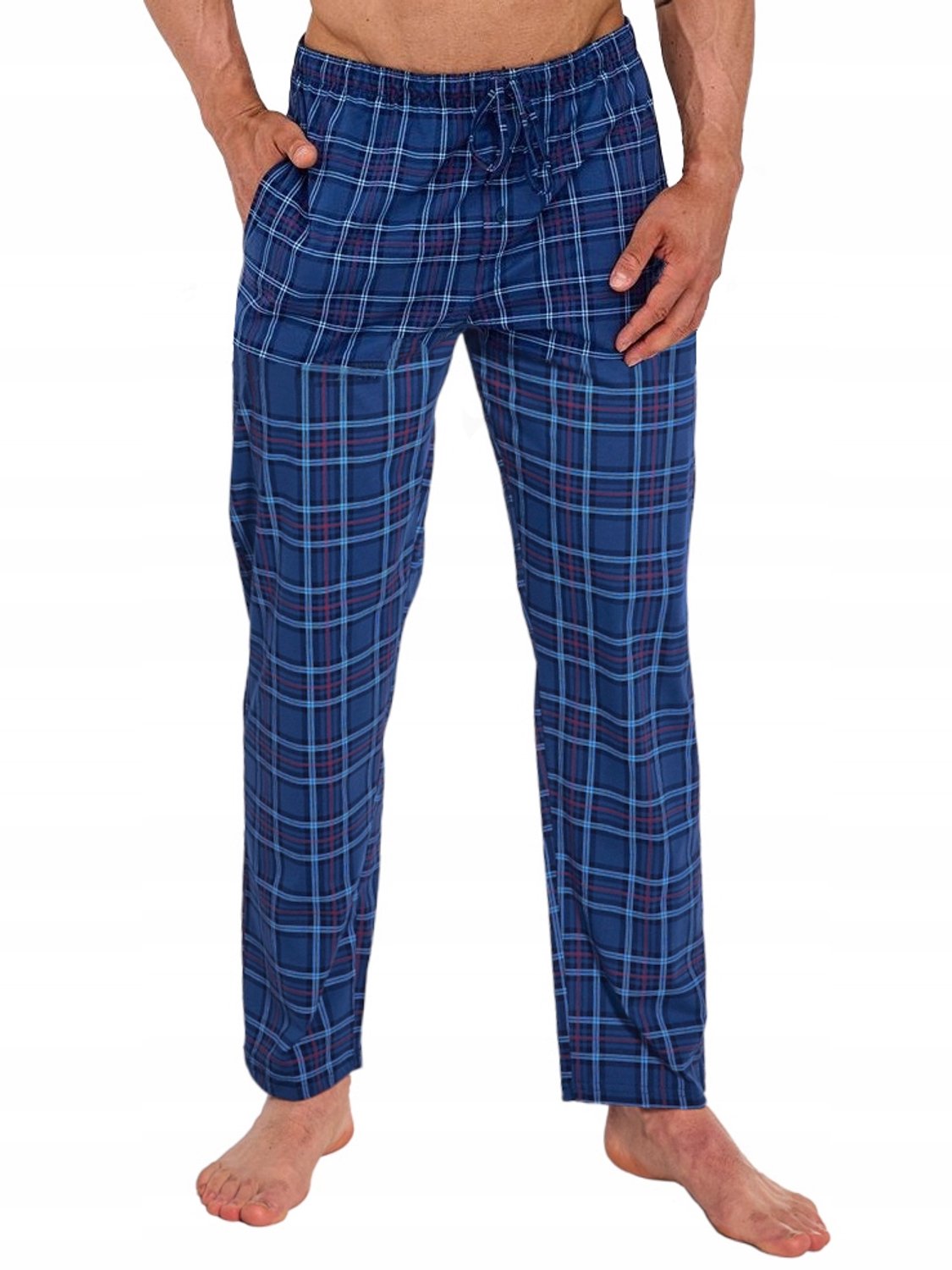 Cornette Heren Pyjamabroek 691/56 - Maat 4XL - Katoen - Blauw Geruit