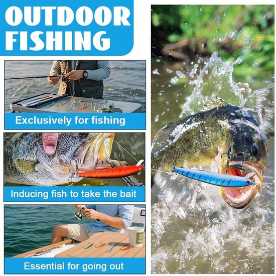 Vivid Wobbler Visloods met Boorhaak voor Forel, Baars, Snoek en Zalm - Set van 5 Stuks Visgerei — afbeelding 4