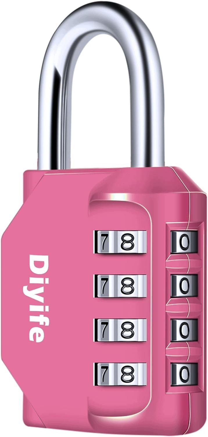 Roze Cijferslot 4-Cijferig - Waterdicht & Veilig voor Kast & Gym