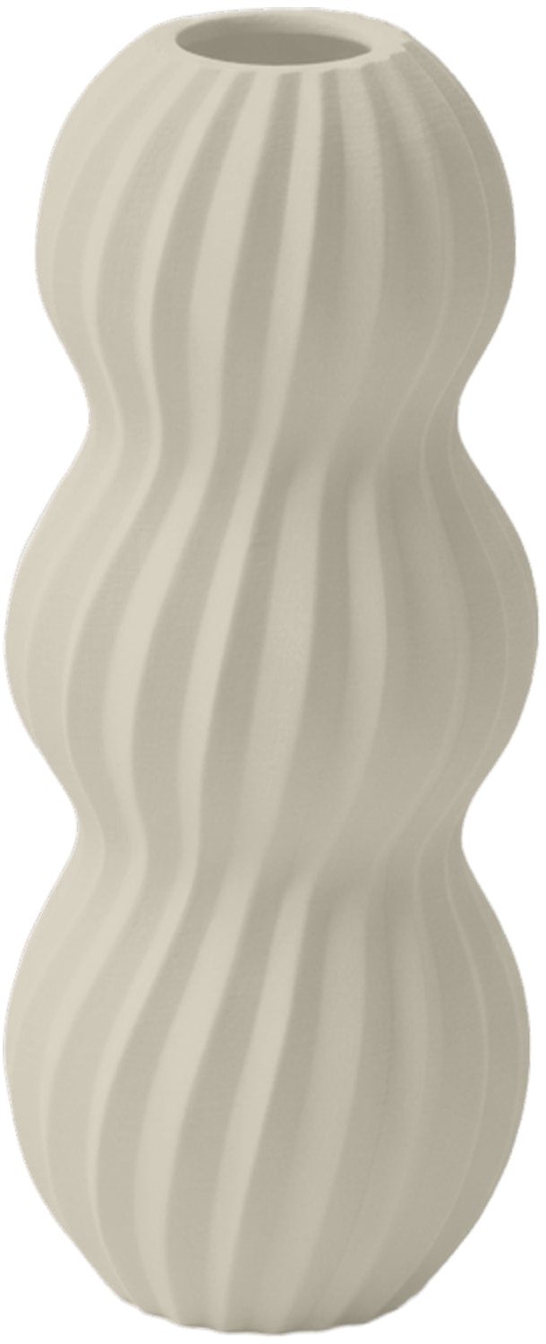 Layvo RUNA Vaasje - Crème - D11 x H25 cm - droogbloemen vaasje - gerecycled plastic