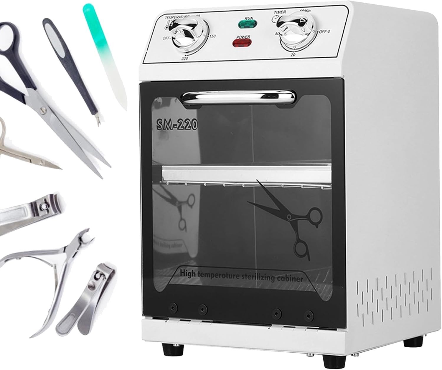 Hot Air Steriliser 600 W 8 L met Timer en Controlelamp voor Huid- en Nagelverzorging, Hoge Temperatuur en Droge Hitte Desinfectie
