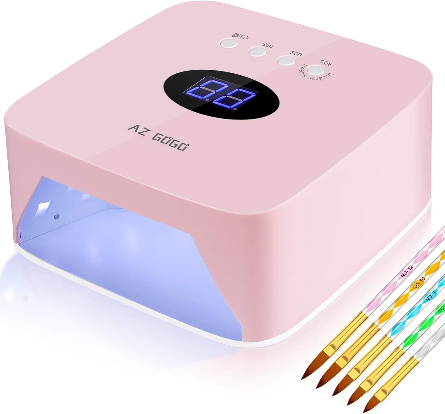 SnelShoppen - Professionele 72W LED UV Nail Dryer voor Gel Nagels met 30/60/99s Timer, Infraroodsensor, LCD Display, Draagbaar en Oplaadbaar voor Thui