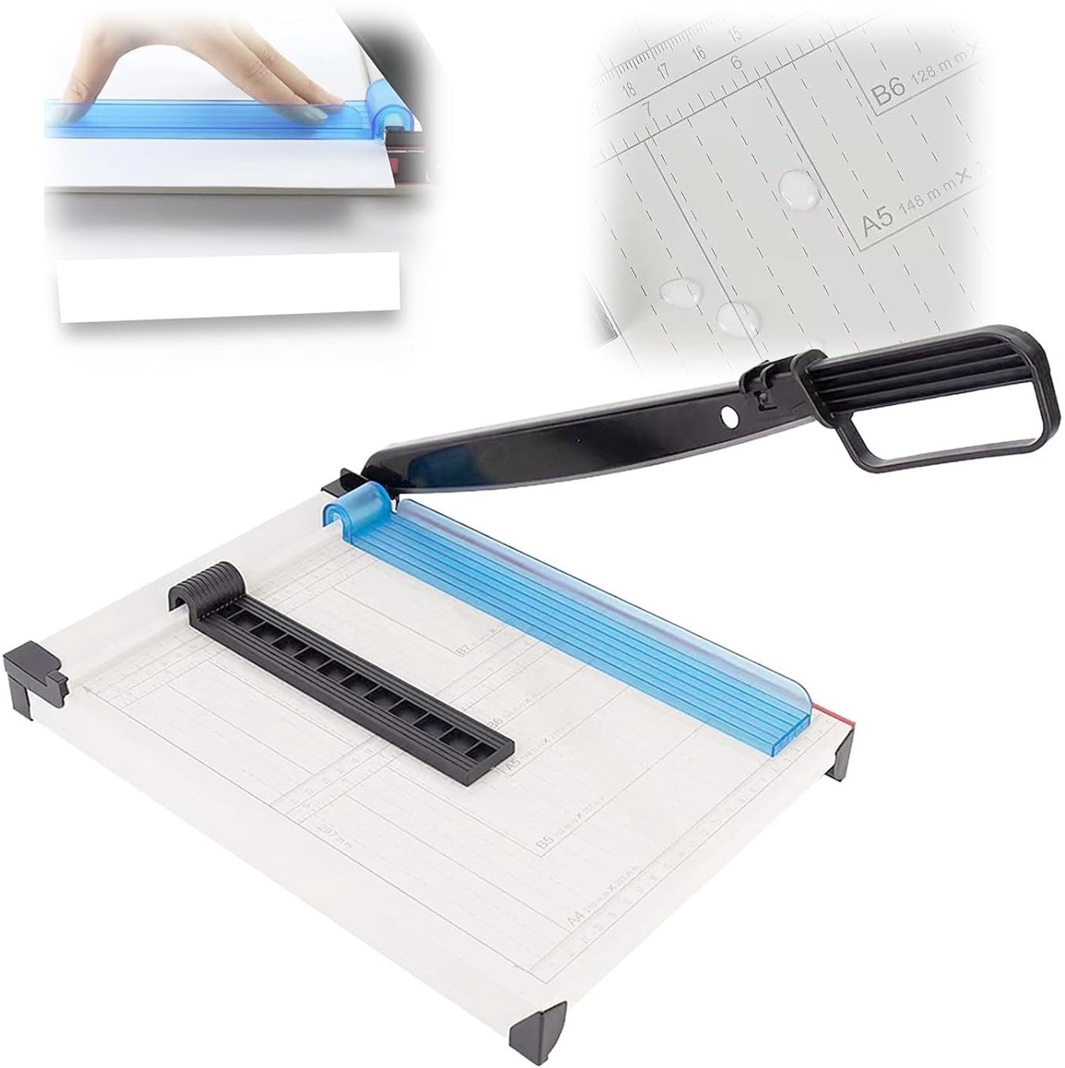Professionele papier snijmachine voor 15 A4 vellen, scherp stalen mes, verstelbaar voor papier, foto's en leer