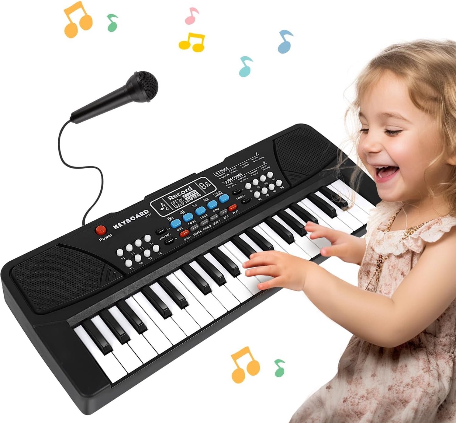 SnelShoppen - Kids Piano Keyboard 37 Toetsen Oplaadbaar Multifunctioneel Elektronisch Keyboard Piano met Microfoon - Educatief Speelgoed voor Peuters