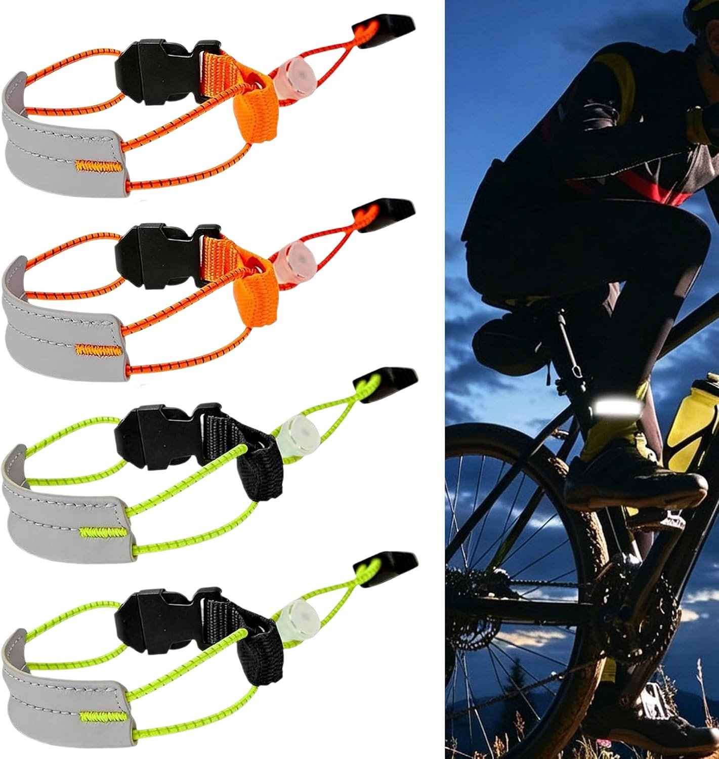 Reflecterende Broekclips voor Fietsen en Hardlopen - Verstelbare Nylon Bevestiging voor Veiligheid en Comfort tijdens Buitenactiviteiten