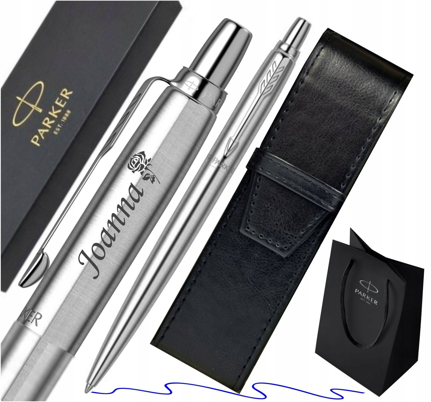 Parker Jotter Pen Set Staal met Etui & Gepersonaliseerde Gravure