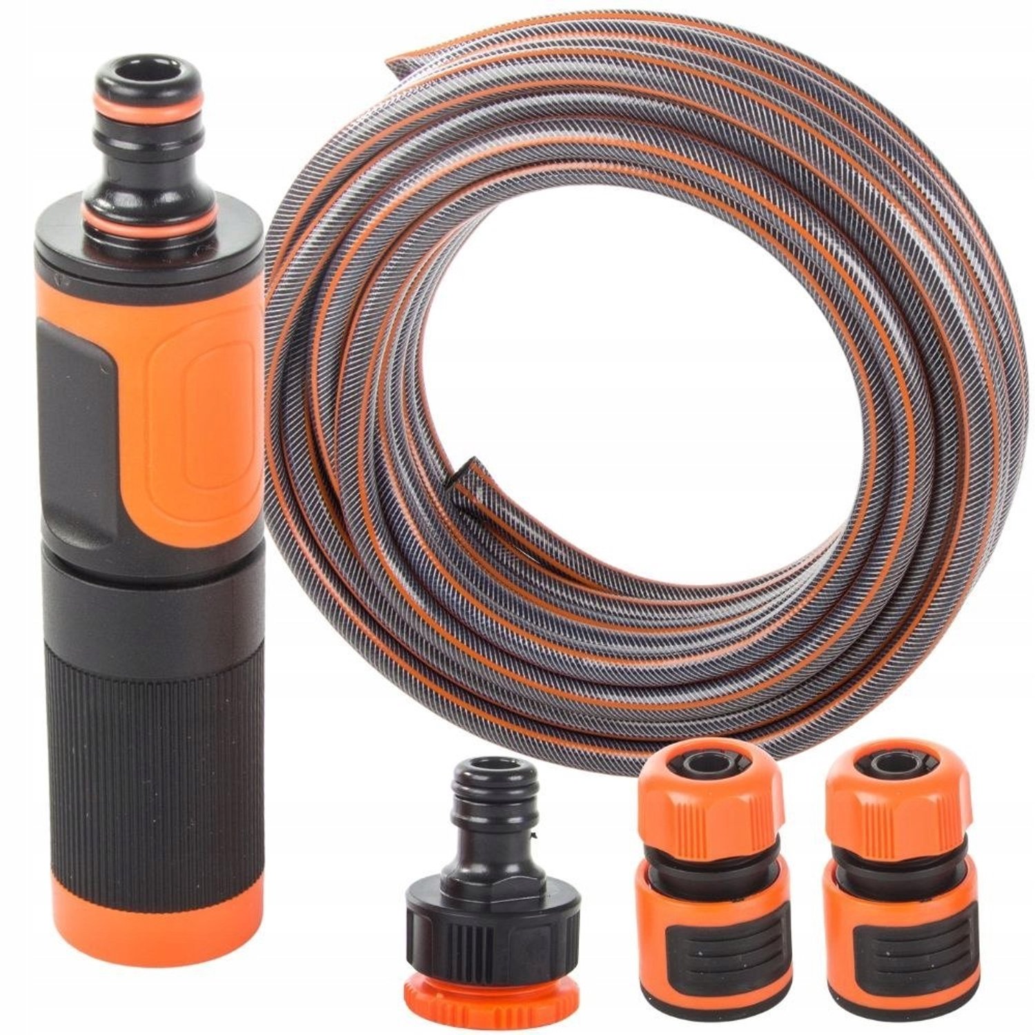 4-laags Tuinslang 15m 1/2" met Spuitpistool en Koppelingen