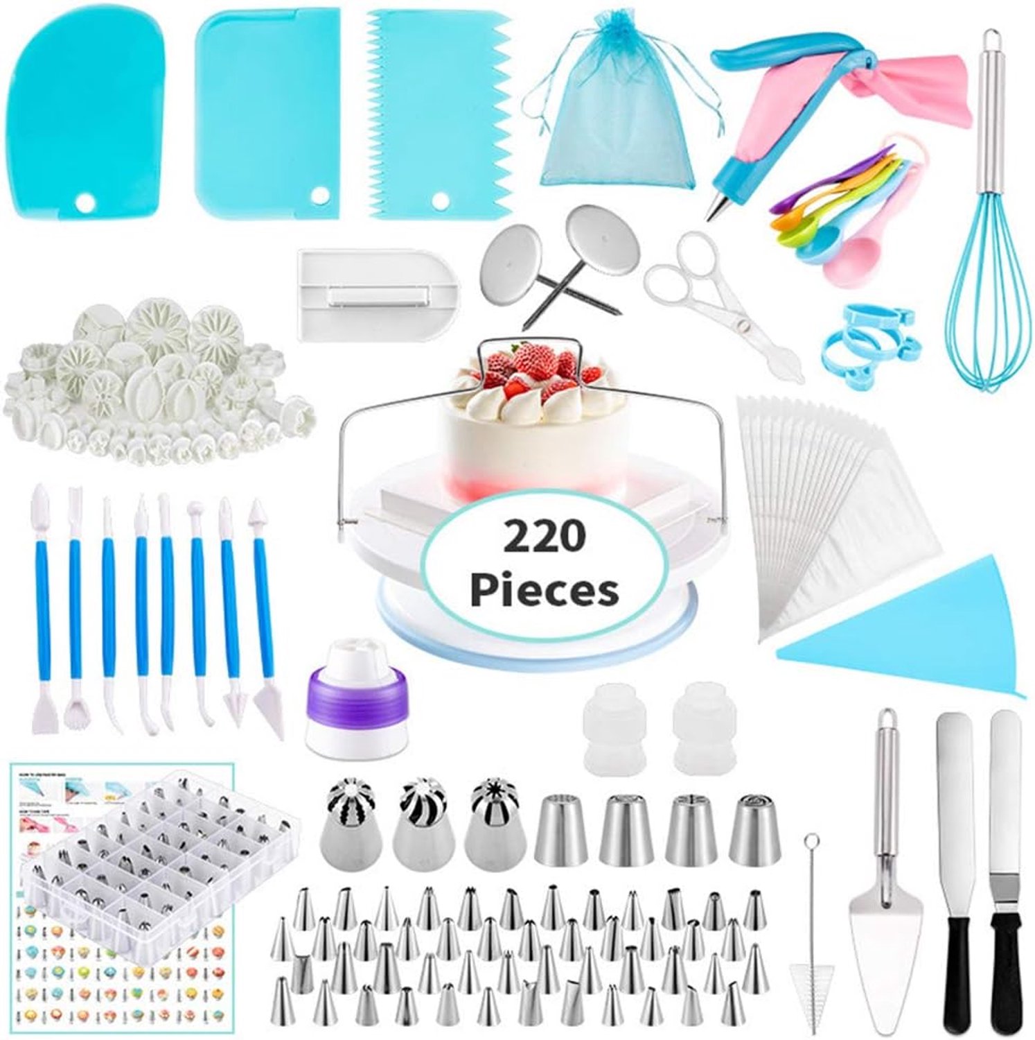 Decorating Nozzle Set Cake's Cake Decoration, DIY Cake Decorating Piping-Nozzles Silicone Pastry Bag Kit for Cakes - ShopVlot