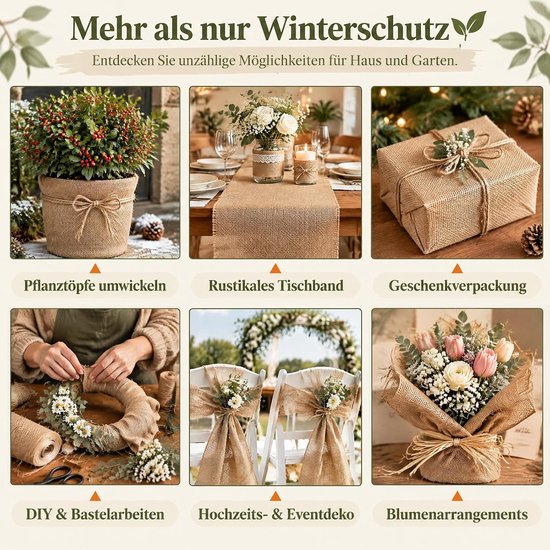 Jutesnoer voor plantenbescherming - 3m x 25cm - 2 rollen — afbeelding 5