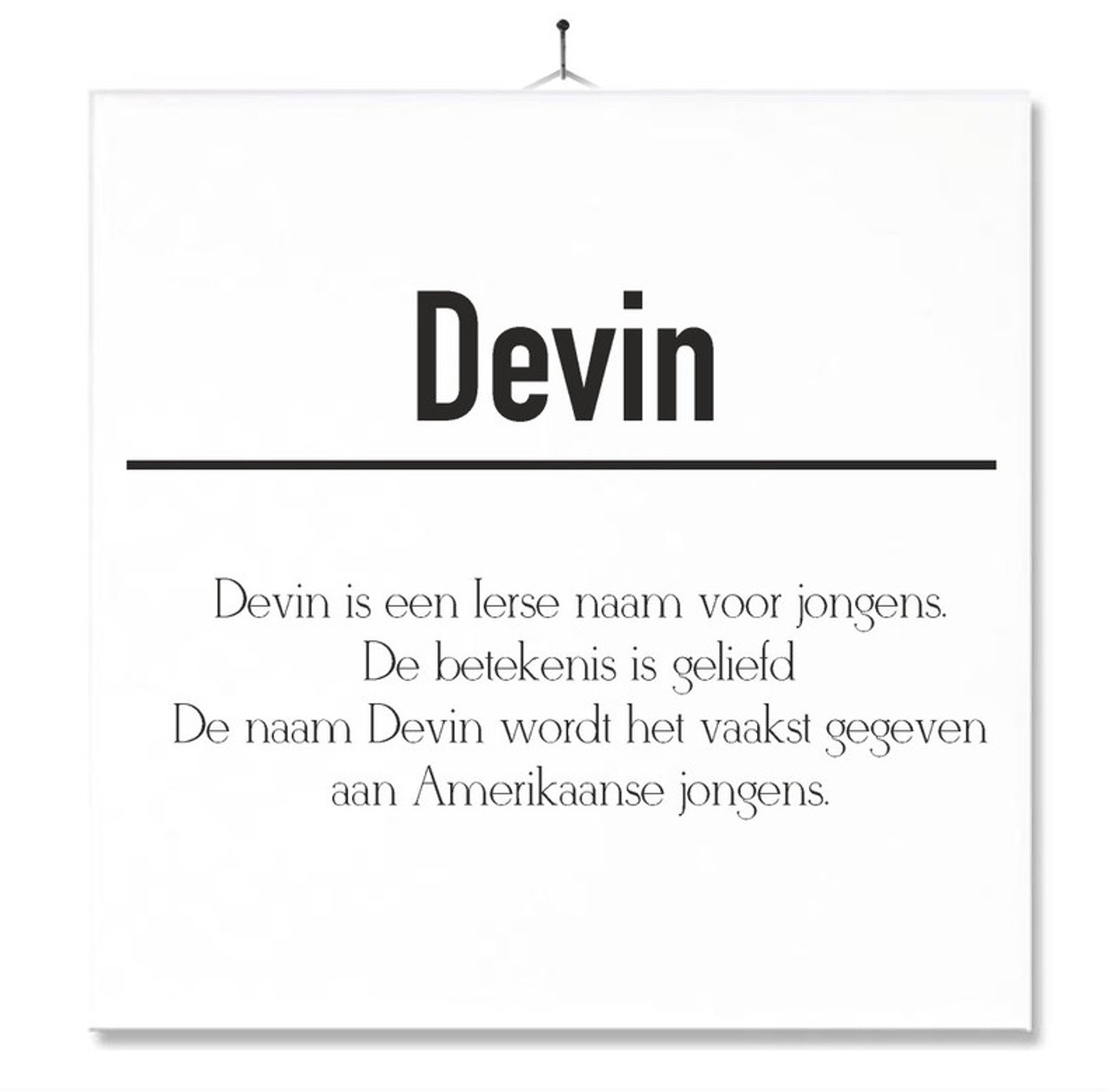 MC Living Tegel Met Opdruk | Betekenis | Kado | Cadeau | Met Naam - Devin Multi-Color