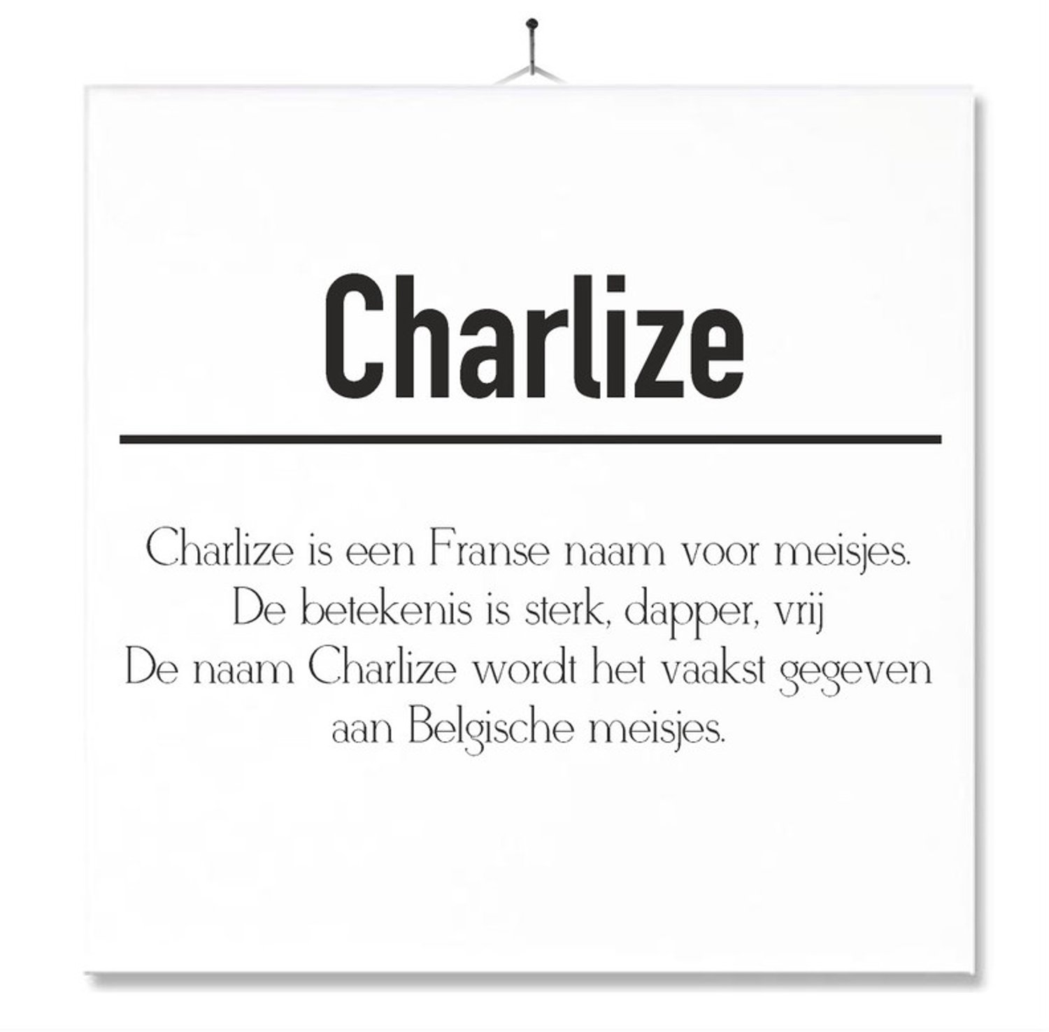 MC Living Tegel Met Opdruk | Betekenis | Kado | Cadeau | Met Naam - Charlize Multi-Color