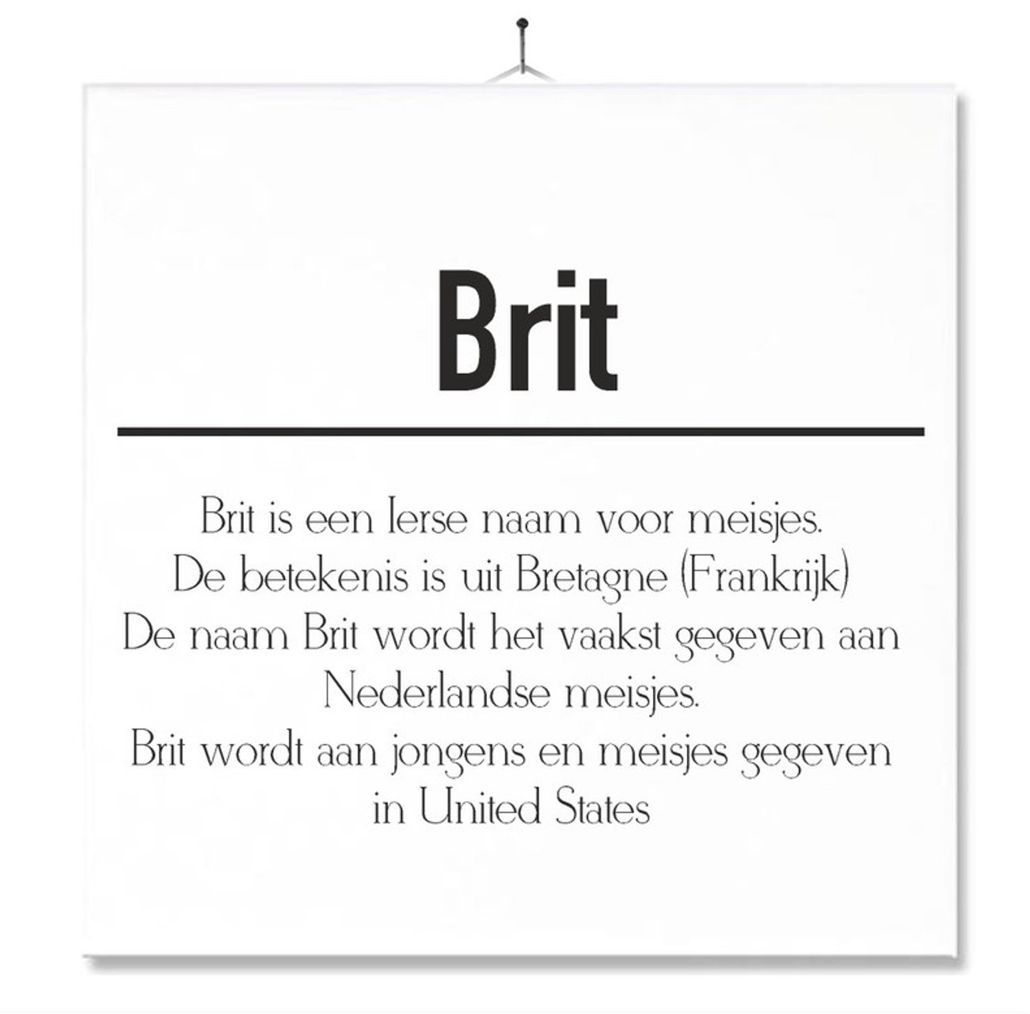MC Living Tegel Met Opdruk | Betekenis | Kado | Cadeau | Met Naam - Brit Multi-Color