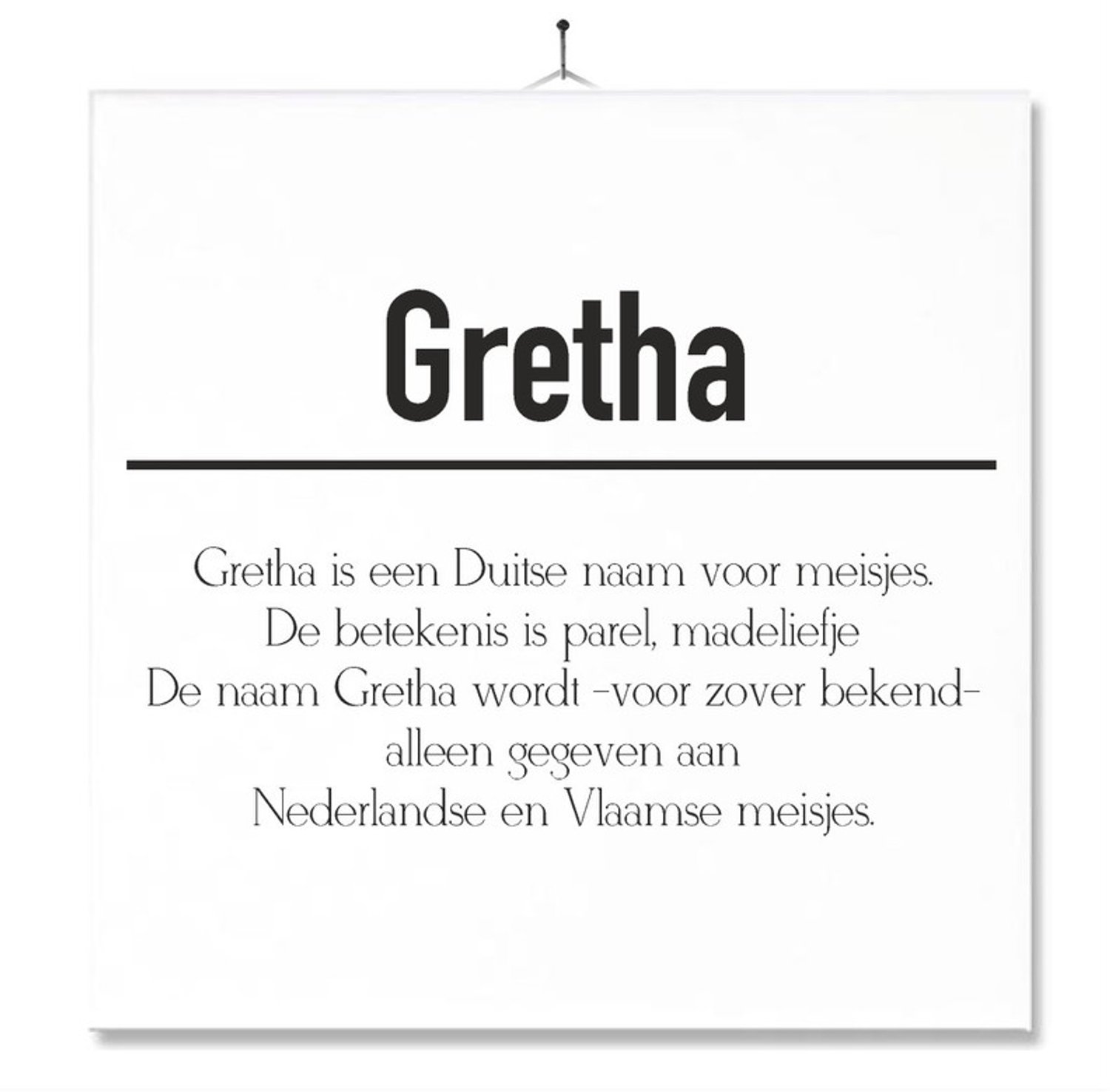 MC Living Tegel Met Opdruk | Betekenis | Kado | Cadeau | Met Naam - Gretha Multi-Color