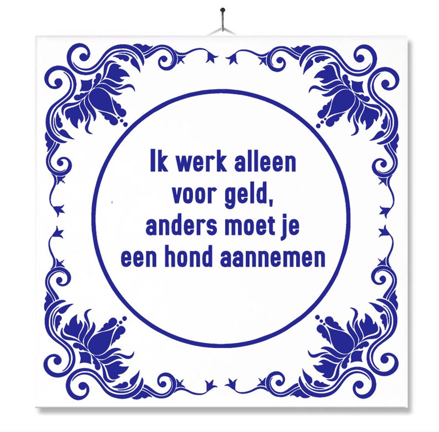 MC Living Tegel Met Opdruk | Grappig | Humor | Verjaardag kado | Toilet WC | Ik werk alleen voor geld Multi-Color