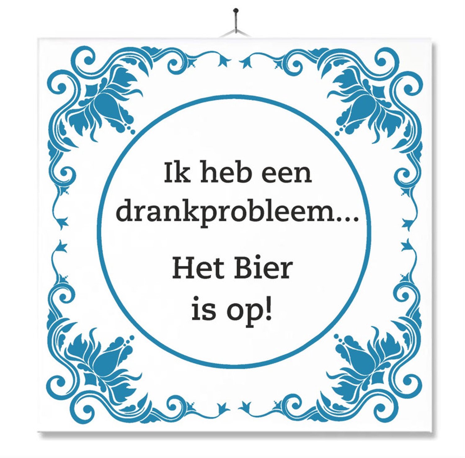 MC Living Tegel Met Opdruk | Grappig | Humor | Verjaardag kado | Ik heb een drankprobleem… Het bier is op! Multi-Color