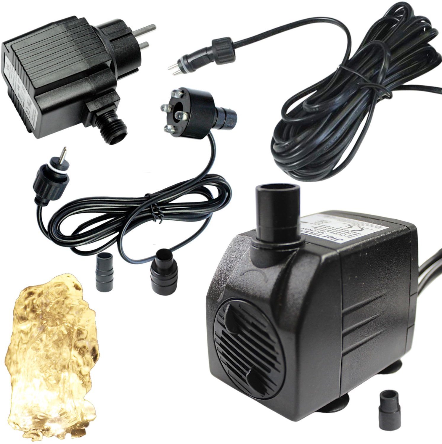 Fonteinpomp met LED Verlichting 450 L/H voor Tuin en Vijver