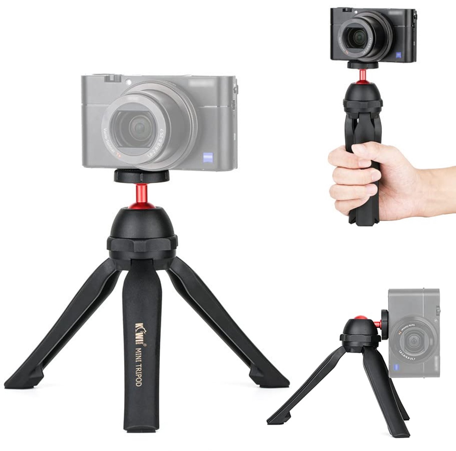 Mini Desk Tripod met 360 Graden Draaiende Bal Hoofd voor Camera's