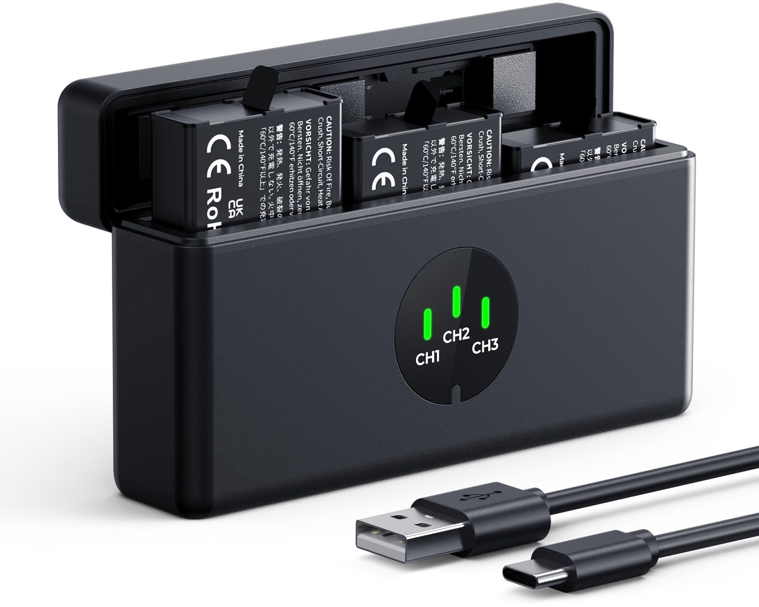 Set van 3 Batterijen voor Osmo Action 5 Pro met Oplader