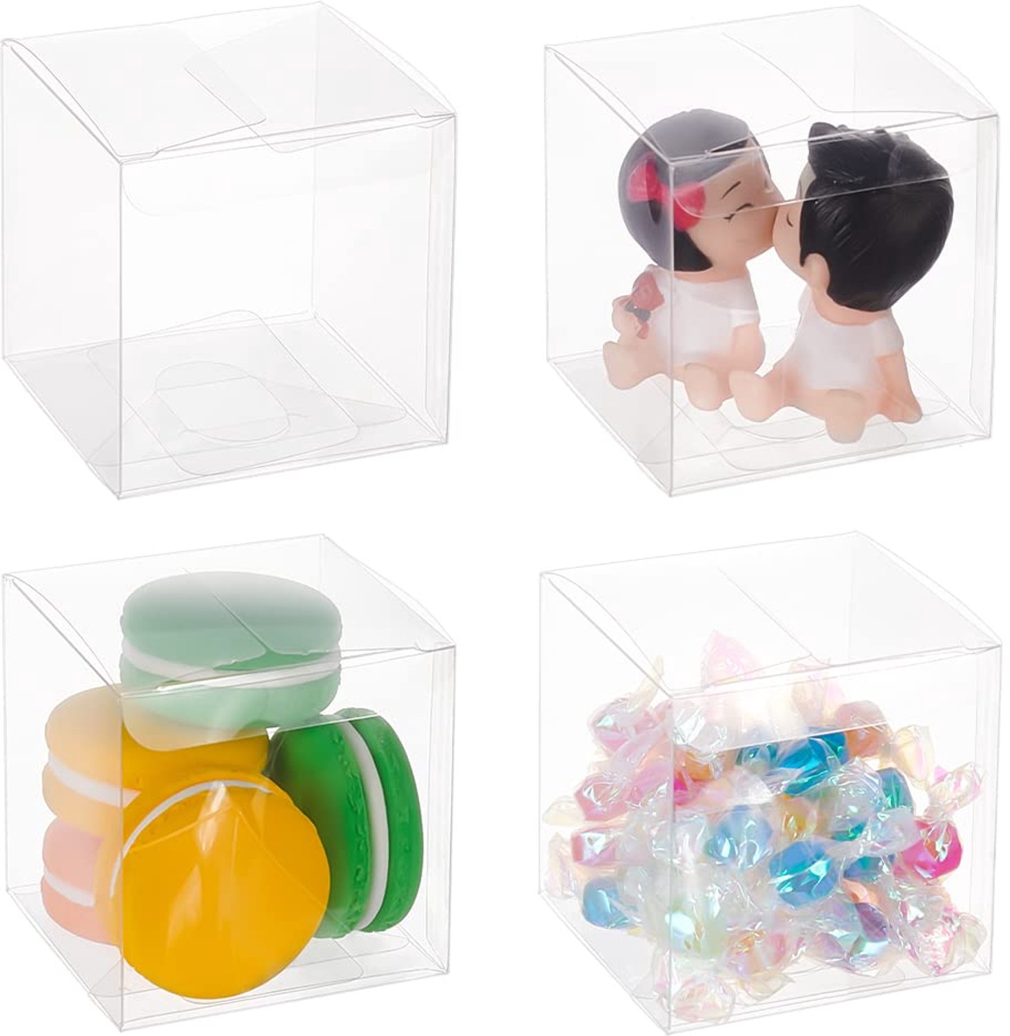 50 Doorzichtige Kubusvormige Geschenkdoosjes - Perfect voor Bruiloften en Feestjes