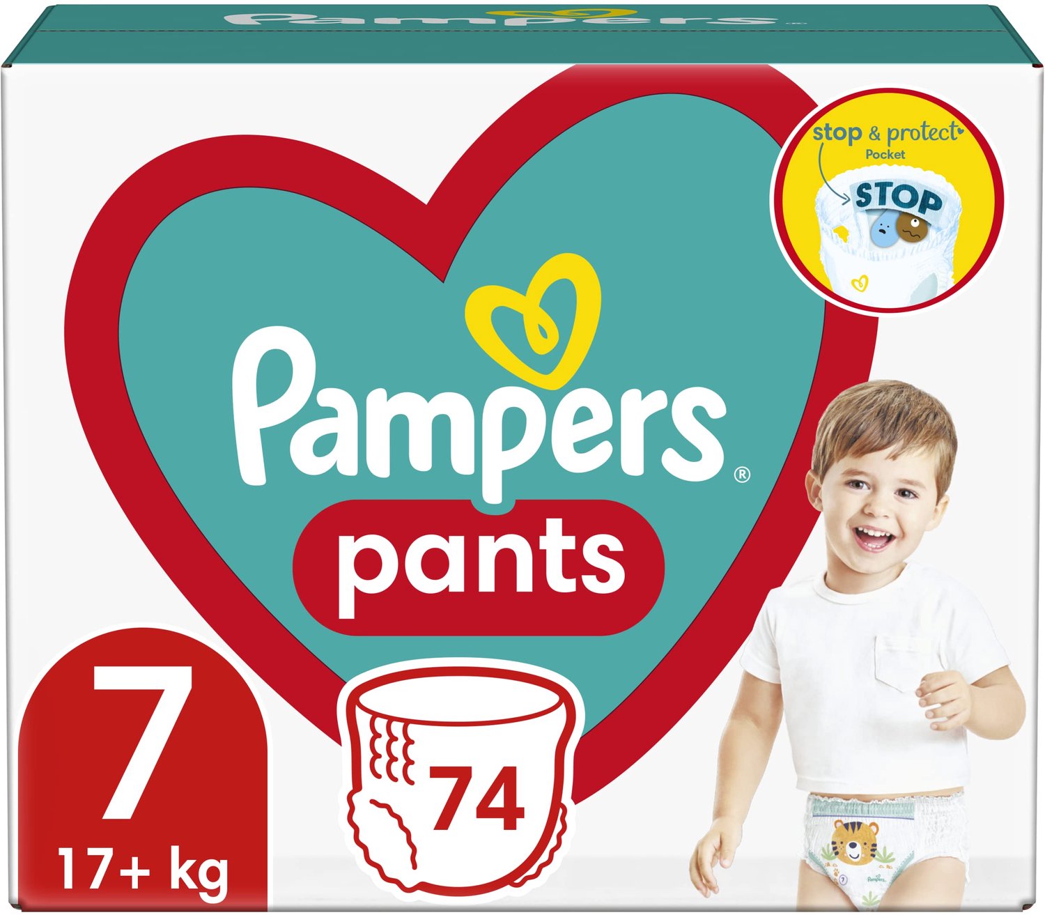 Luiers met Stop- en Beschermfunctie Size 7 (17 kg), 74 Stuks