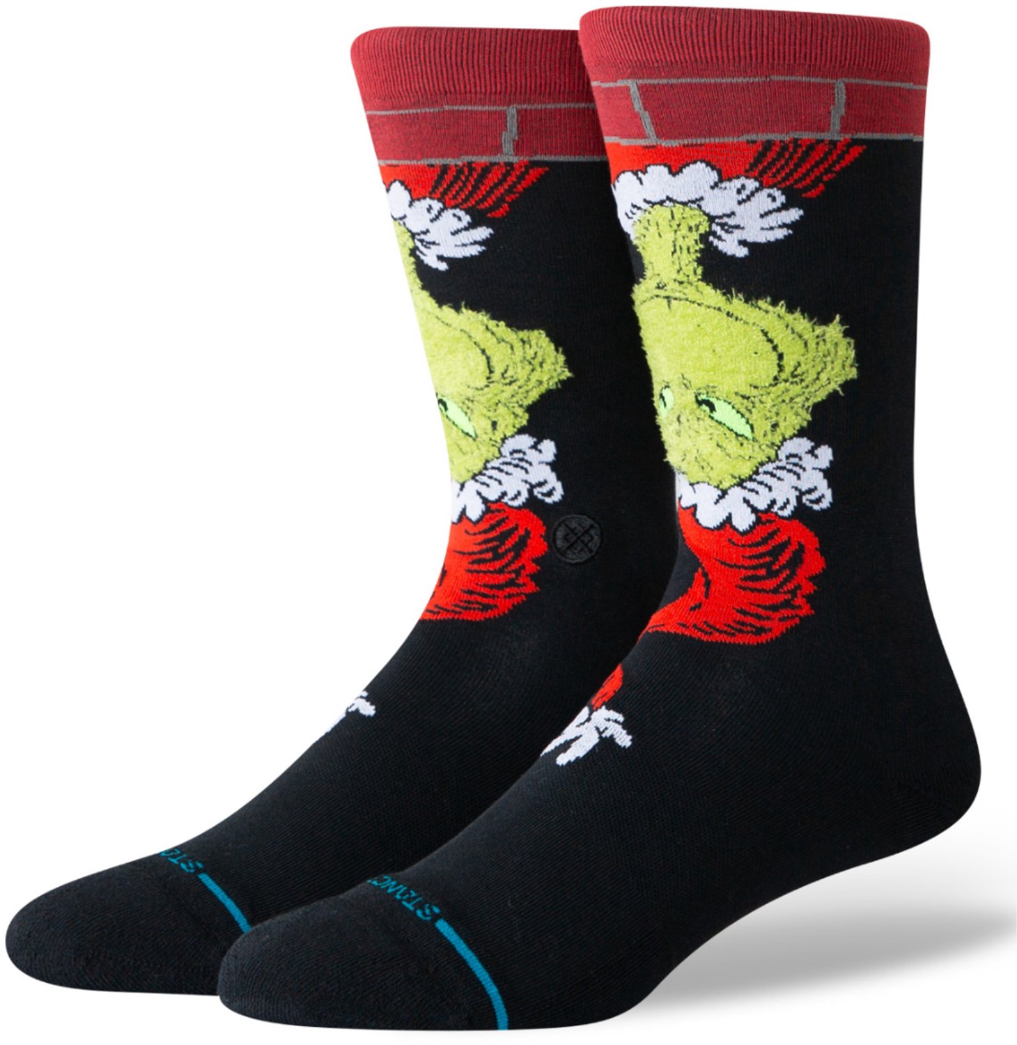 Stance unisex casual sokken down the chimney crew zwart (The Grinch)
