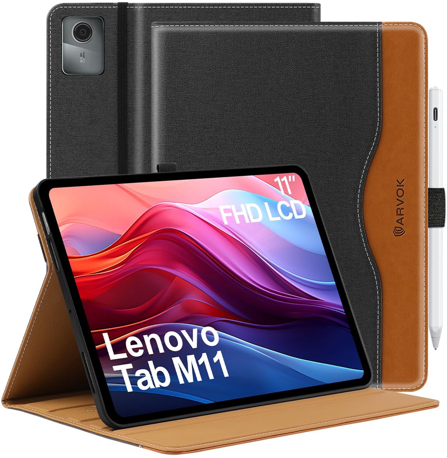 Premium Leren Hoes voor Lenovo Tab met Pen Houder