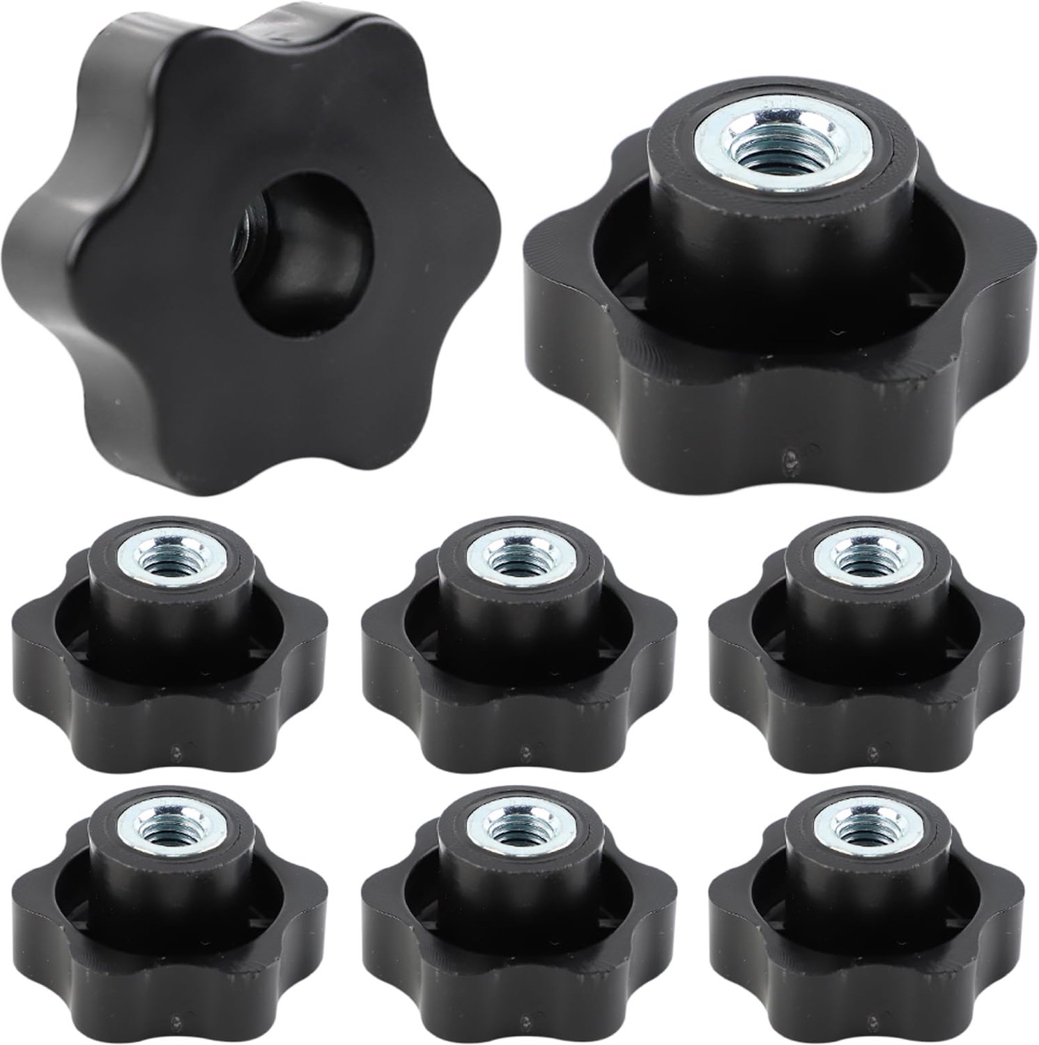 M10 Sterkop Klemmoeren Set van 8 - Zwart