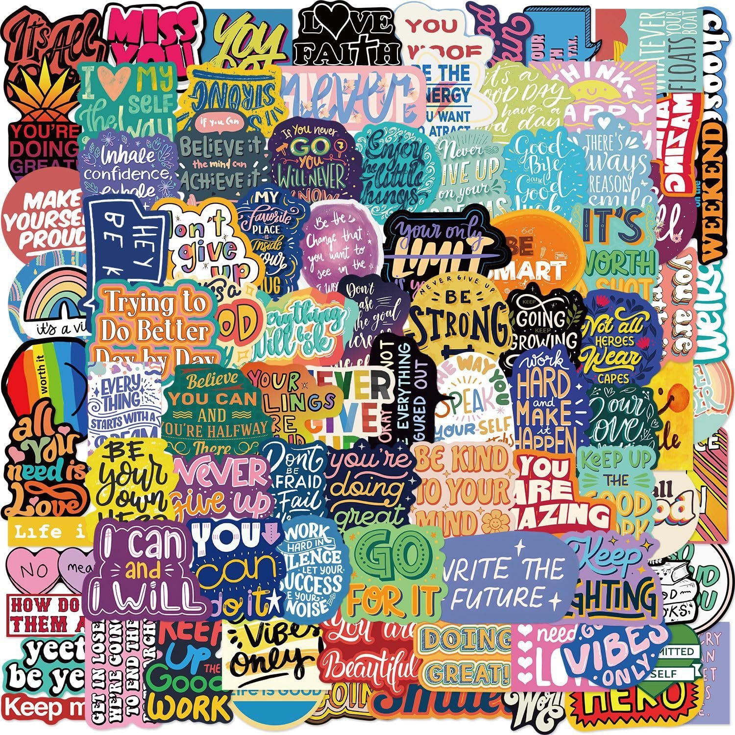 Set van 100 Inspirerende Stickers voor Motiverende Projecten
