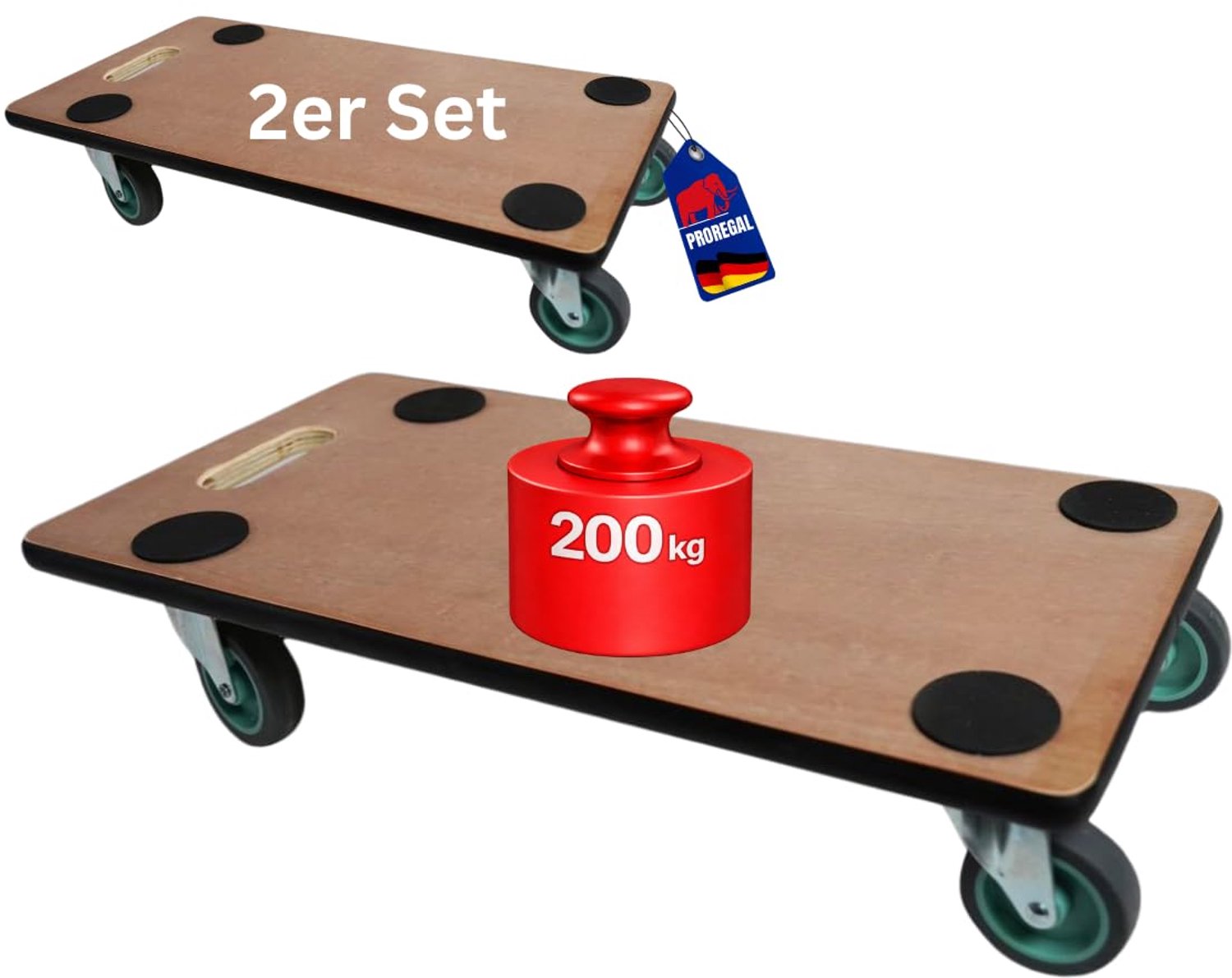 Professionele Transportroller met 4 Wielen en 200 kg Draagvermogen