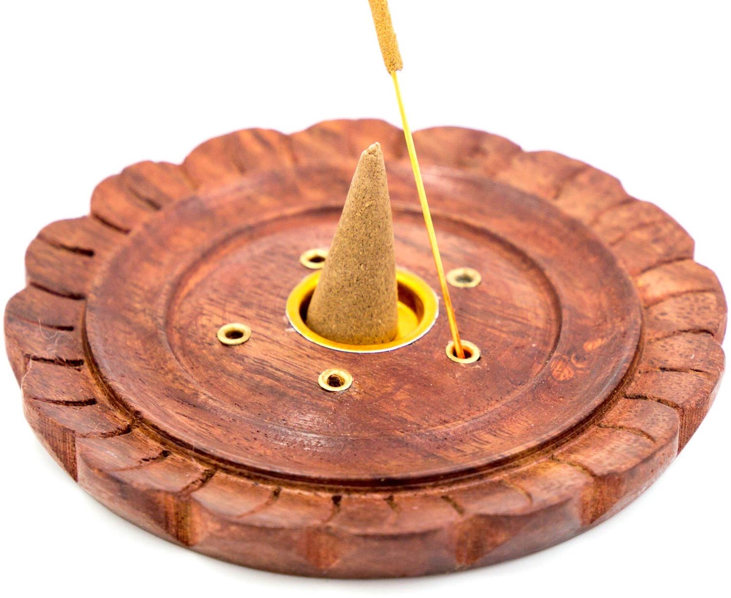 Wierookkegelhouder van Sheesham-hout met Origineel Design