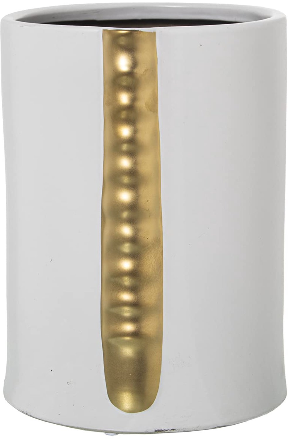 Keramische Tafelvaas in Wit en Goud 19 x 17 x 25 cm