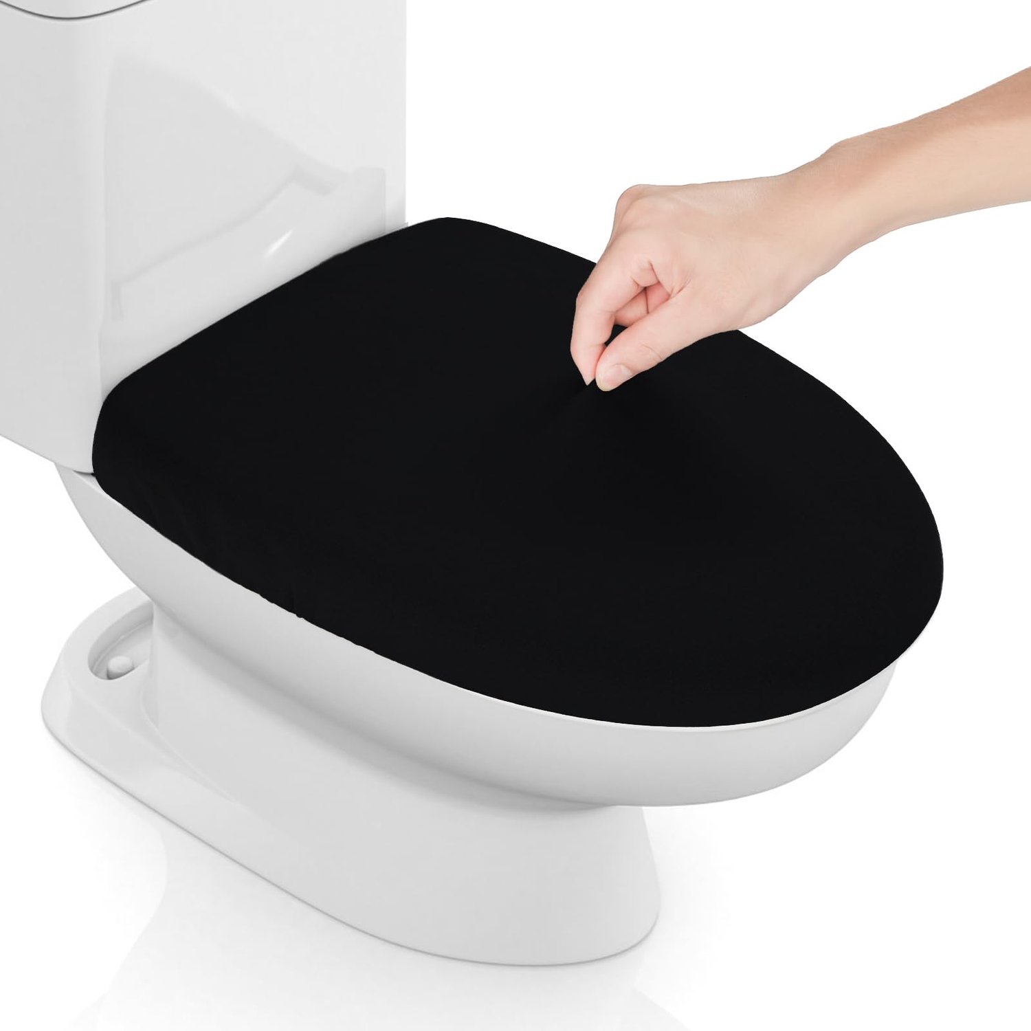Wasbare Spandex Toiletdeksel Cover in Zwart