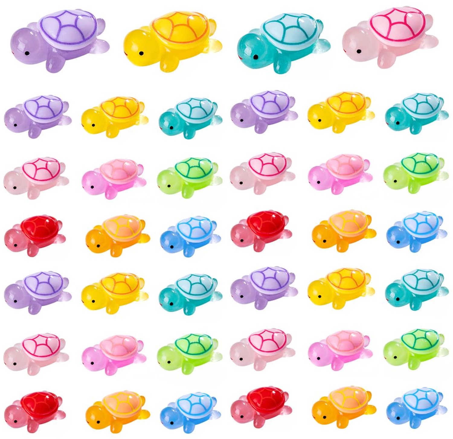 Tuindecoratie Lichtgevende Mini-Schildpadden - 40 Stuks - Kunsthars - Waterdicht - Duurzaam - Creatieve Decoratie - Tuinfiguren