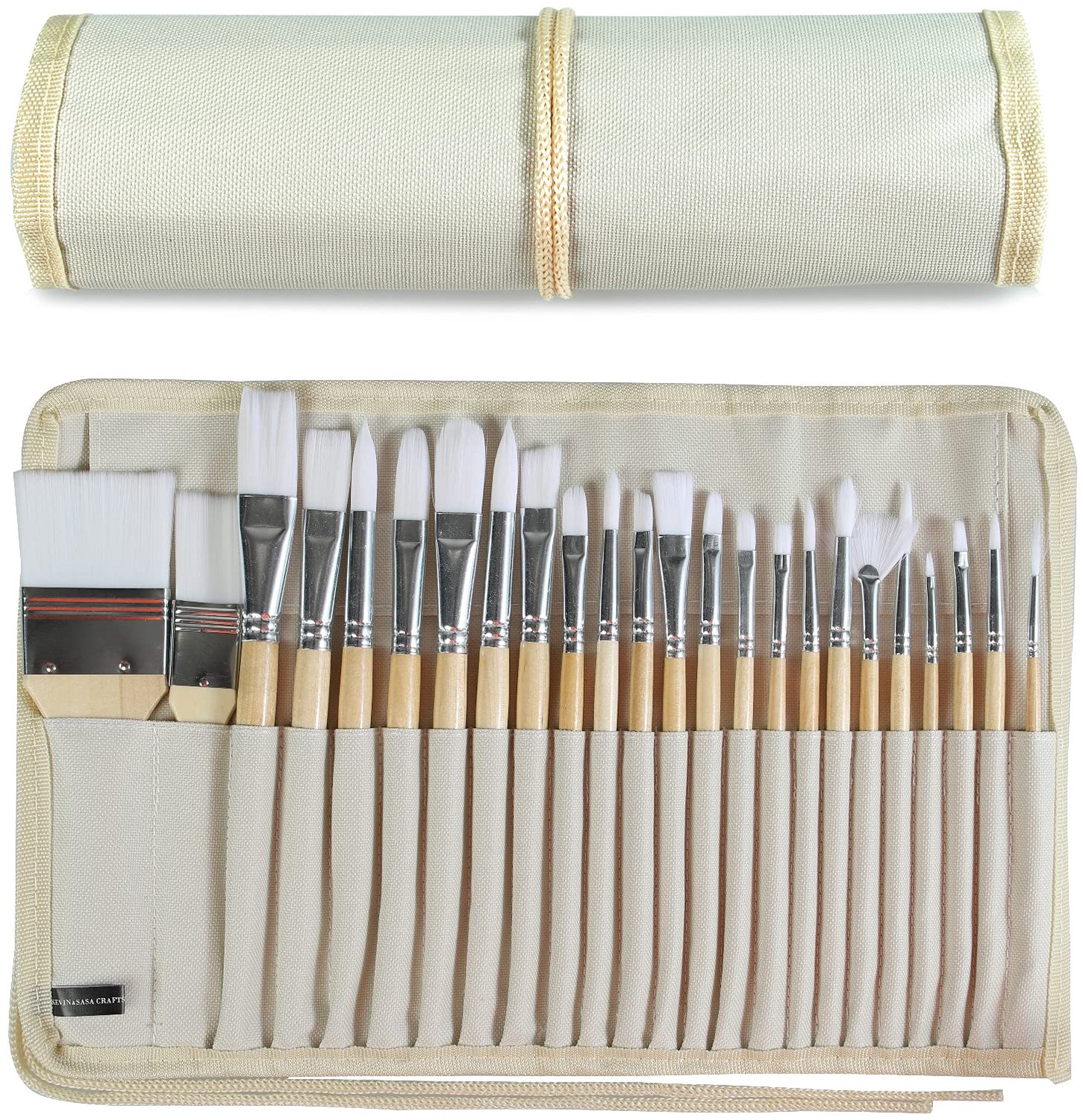 Set van 24 Professionele Verfkwasten met Houten Handvaten