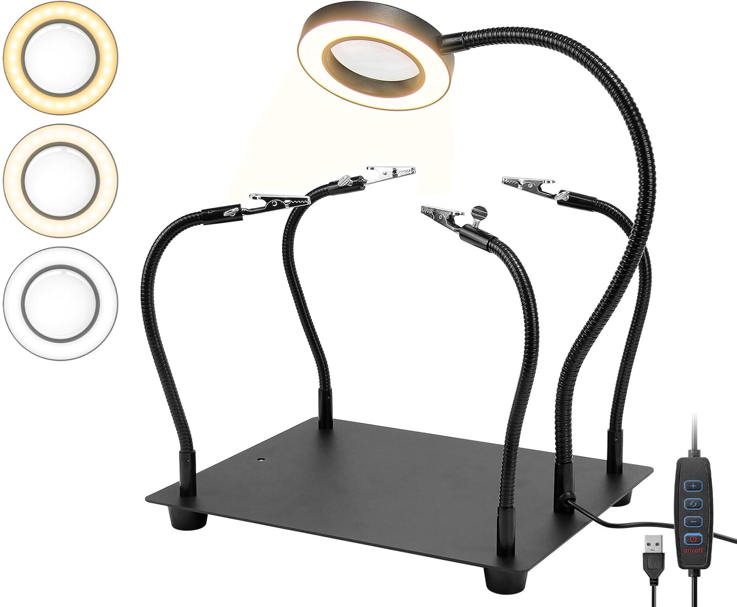 Soldering Aid met 6x Loeplicht en Flexibele Armen