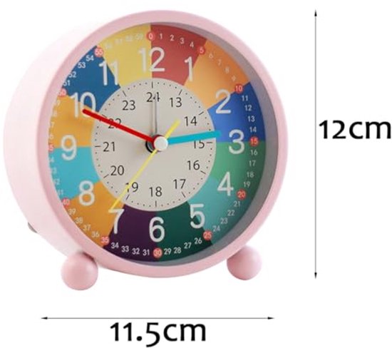 Analoge Kinderwekker - Roze met Nachtlampje — afbeelding 2