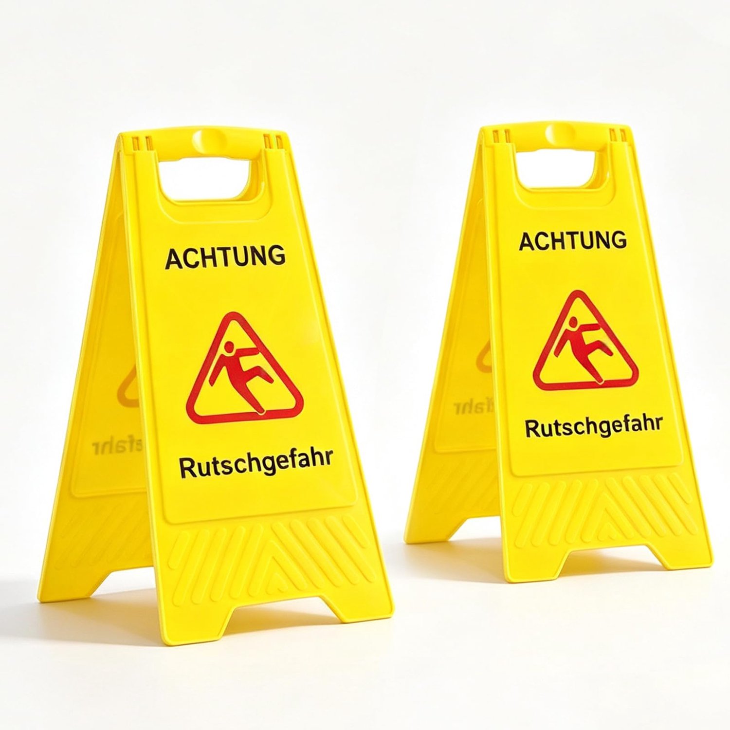 Waarschuwingsbord 'Achtung Rutschgefahr', Set van 2