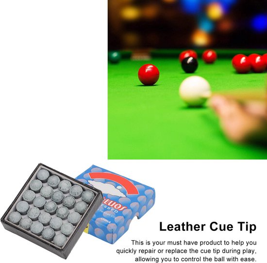 50 Stuks Billiard Cue Tips, 9-13mm Vervangtips voor Biljart — afbeelding 4