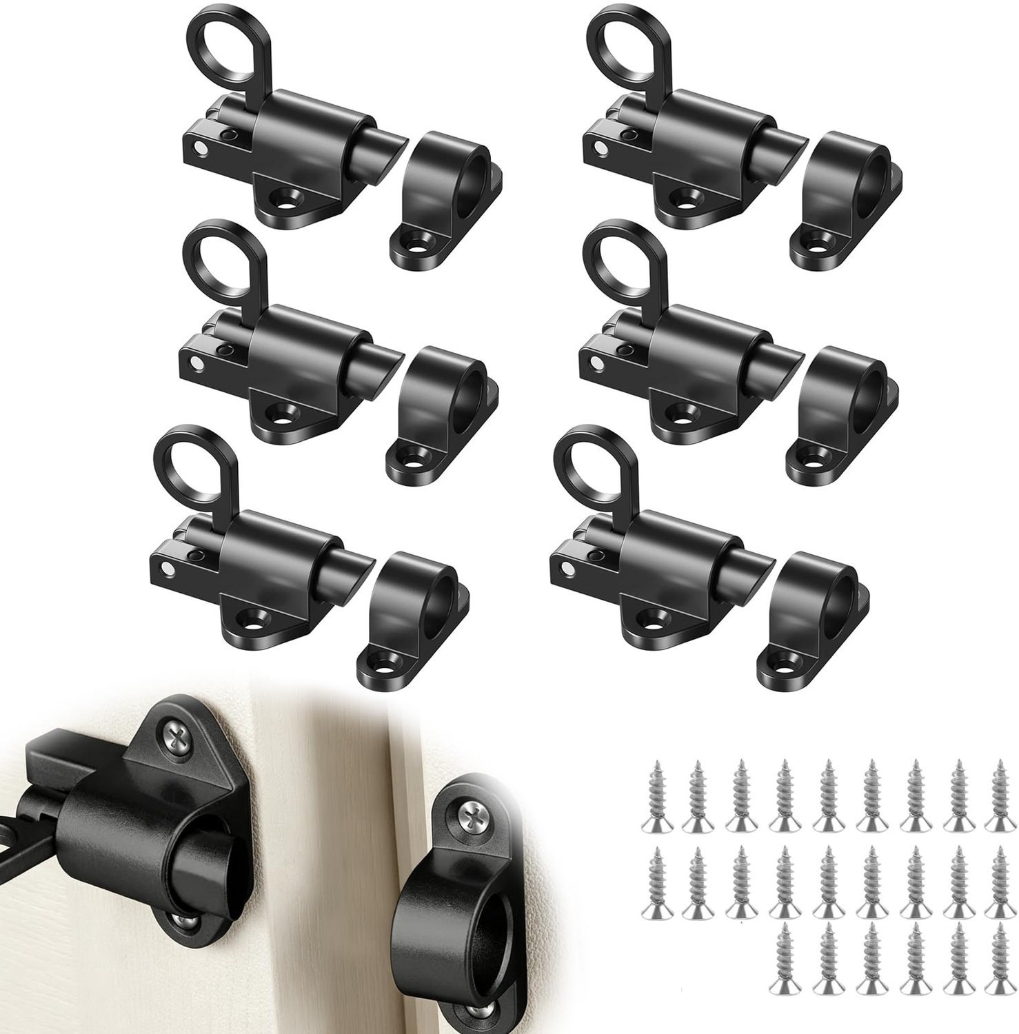 Set van 6 Automatische Deurbouten met Schroeven