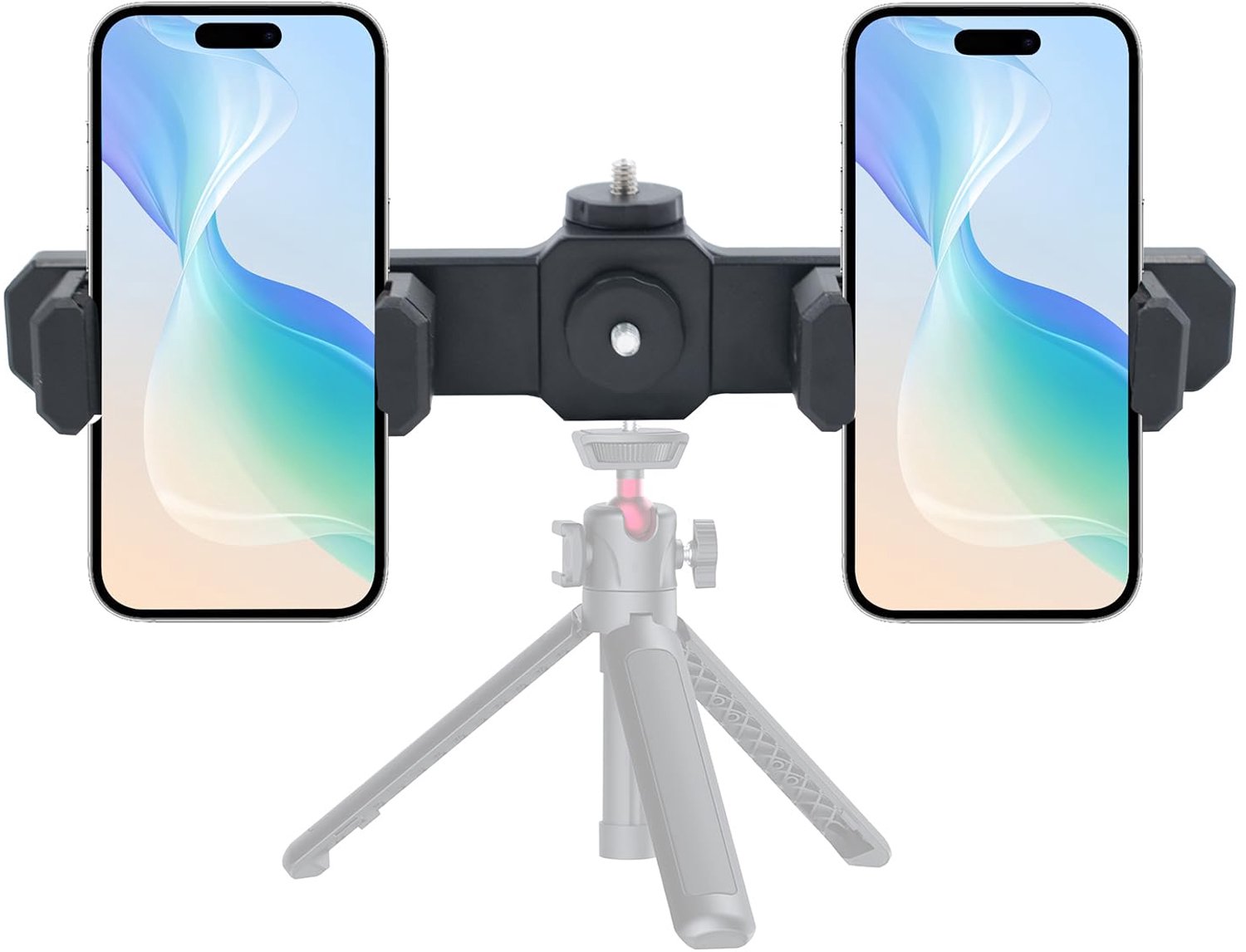 Dubbele Smartphone Tripod Adapter met 360° Rotatie