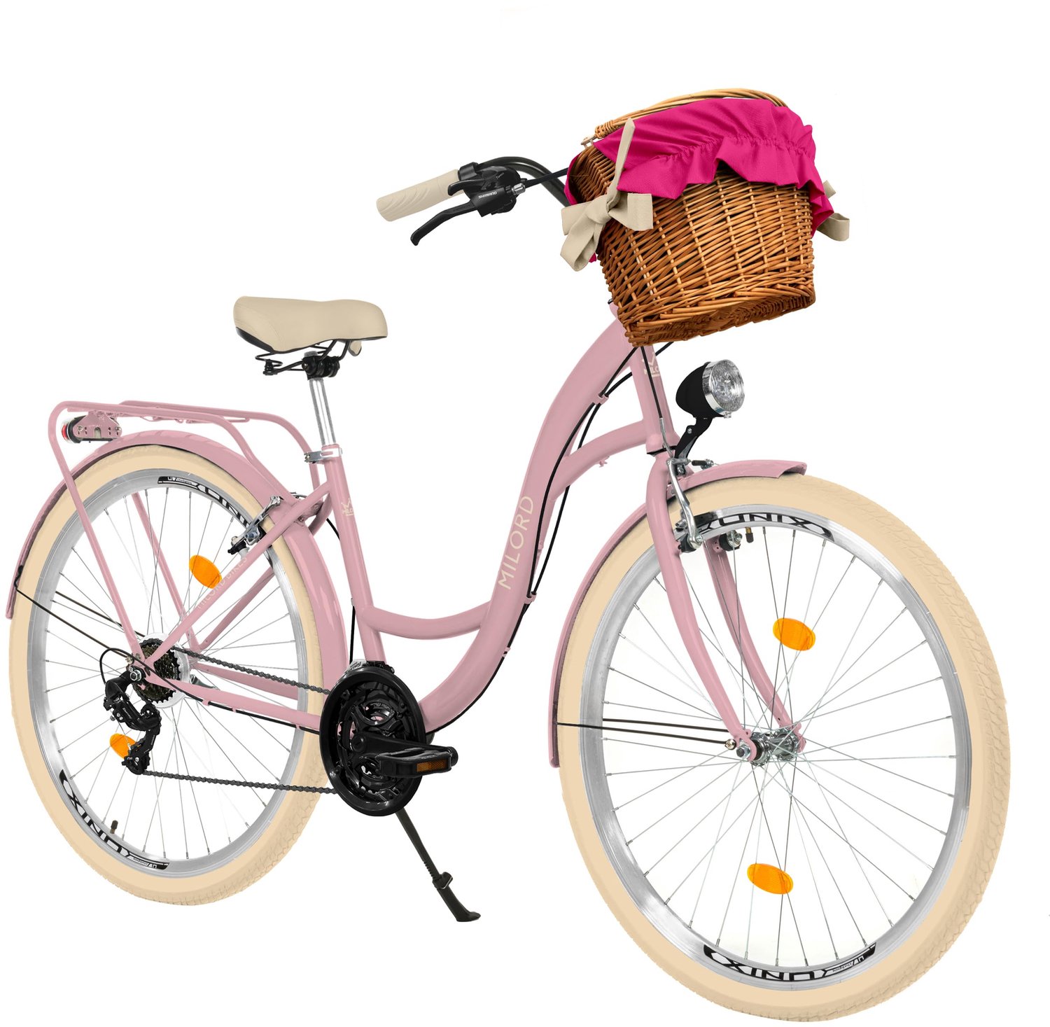 Milord damesfiets 26 inch stadsfiets met 1 versnelling bruin frame