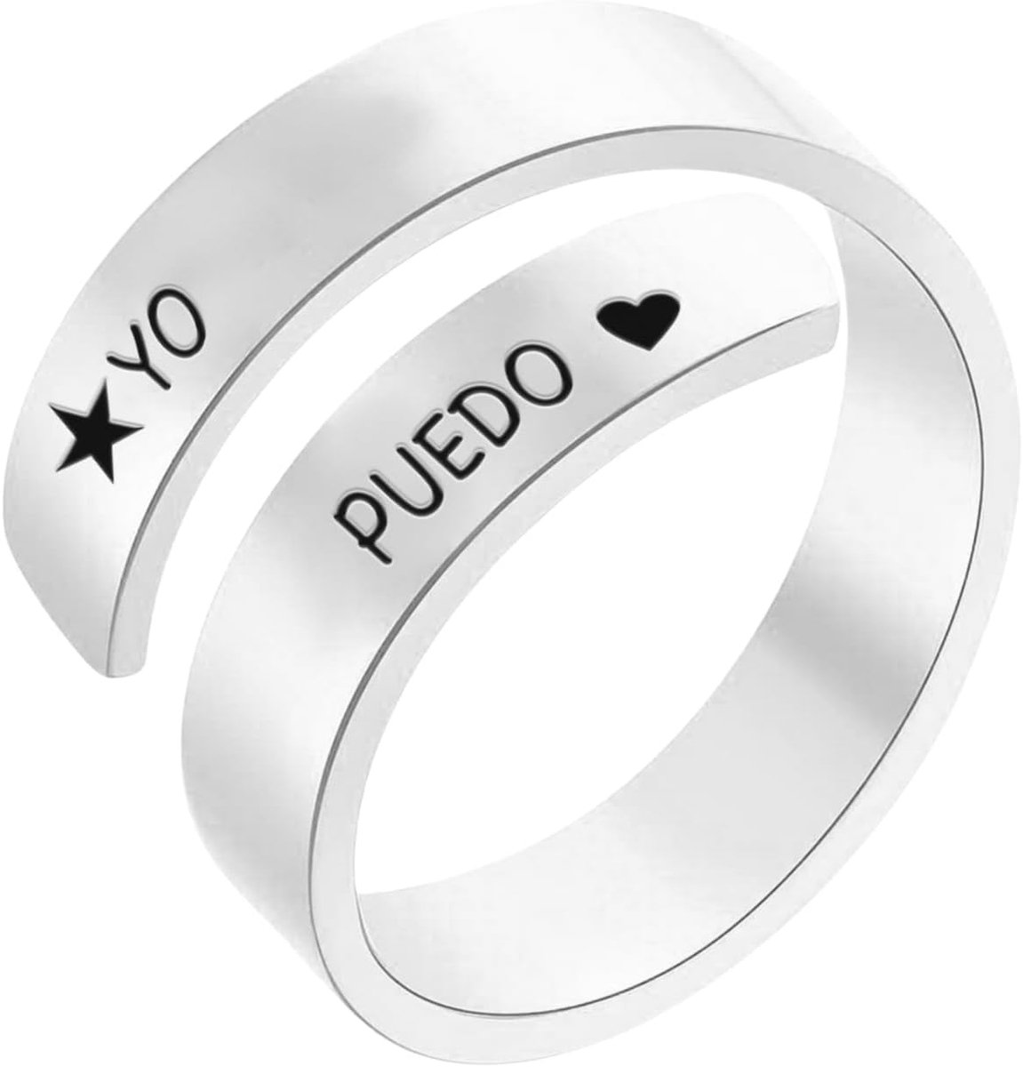 Cotigo Verstelbare ring van roestvrij staal met gravure – cadeau voor dames – ideaal voor verjaardag, Kerstmis en Moederdag