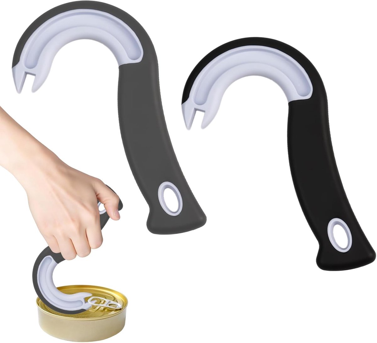 2 stuks blikopeners voor senioren, frisdrankblikopener, complete hoes, eenvoudige tabopeners met anti-slip grip voor het openen van ingeblikte dranken en bescherming van nagels