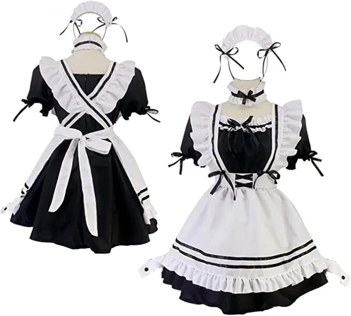Dames Anime Dienstmeisje Kleding Outfit Cosplay Kostuum Jurk Meisjes Sissy Fantasie Frans Schort Dienstmeisjekleding