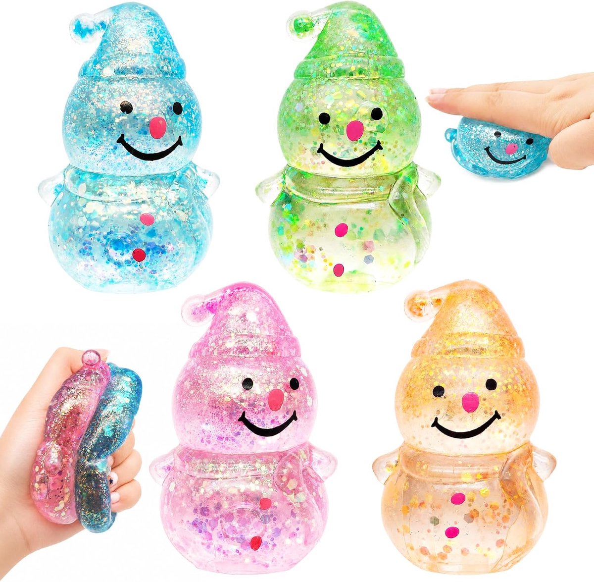 Set van 4 Sneeuwpop-knijpspeeltjes voor Volwassenen