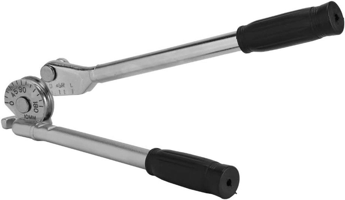 180° Handheld buiggereedschap voor buizen van koper, aluminium, staal en zacht ijzer, 3/8” (10mm), metaalbuiger, nauwkeurig buigen met hoekschaal voor rem, leiding, draad (370 mm 3/8 10 mm)