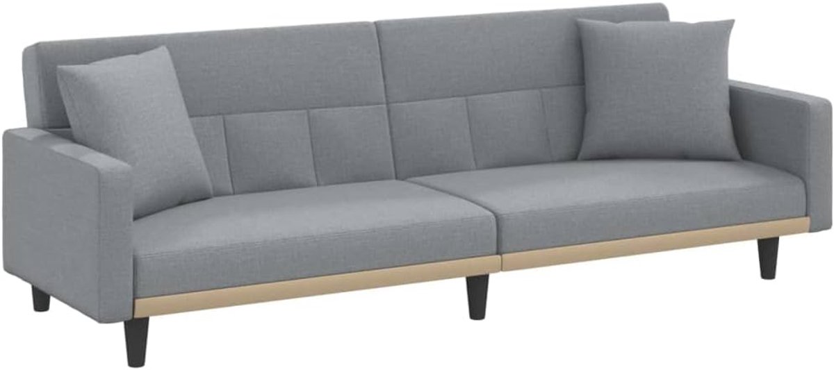 Slaapbank met kussen, lichtgrijze stof, voor woonkamer, slaapkamer, kantoor, woonkamer